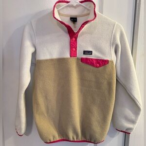 Patagonia Lightweight Synchilla Snap-T Pullover Pink Tan Colorblock Large 12